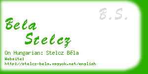 bela stelcz business card
